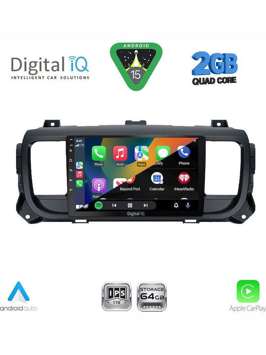 Digital IQ Car Audio System for Toyota Proace 2017 (Bluetooth/USB/WiFi/GPS/Apple-Carplay/Android-Auto) with Touch Screen 9"