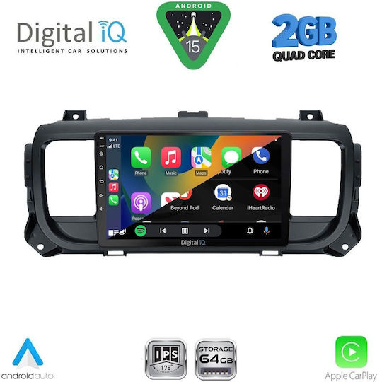 Digital IQ Car Audio System for Toyota Proace 2017 (Bluetooth/USB/WiFi/GPS/Apple-Carplay/Android-Auto) with Touch Screen 9"