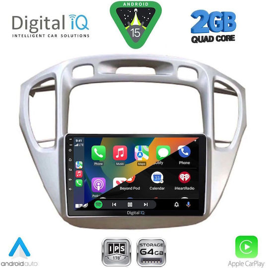 Digital IQ Car Audio System for Toyota Highlander 2002-2009 (Bluetooth/USB/WiFi/GPS/Apple-Carplay/Android-Auto) with Touch Screen 9"
