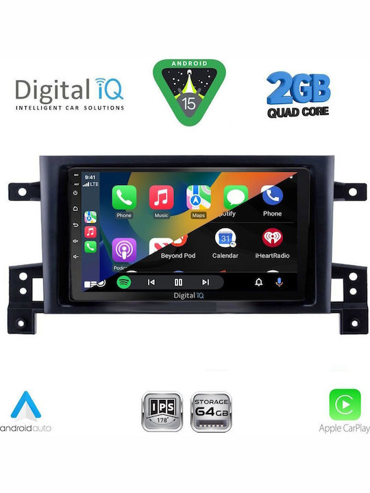 Digital IQ Auto-Audiosystem für Suzuki Großer Vitara 2005-2015 (Bluetooth/USB/WiFi/GPS/Apple-Carplay/Android-Auto) mit Touchscreen 9"