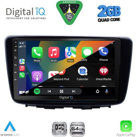 Digital IQ Car Audio System for Suzuki Baleno 2016-2022 (Bluetooth/USB/WiFi/GPS/Apple-Carplay/Android-Auto) with Touch Screen 9"