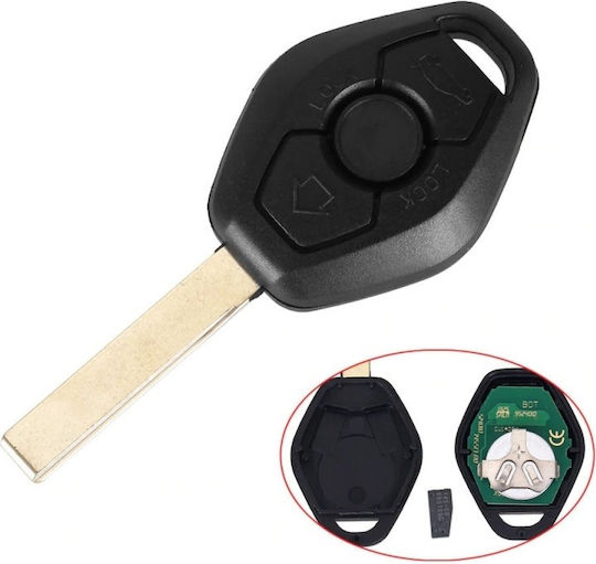 Techstar Husa Completă Pentru Chei Auto Compatibilă Bmw Seria 3/5 Cas2 868mhz 3 Butoane 2 Piste