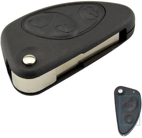 Techstar Car Key Cover Case Compatible Alfa Romeo 147 156 166 Gt 3 Buttons