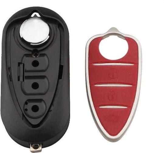 Husă Pentru Chei Auto Techstar Compatibilă Alfa Romeo Mito Giulietta 159 Gta 3 Butoane