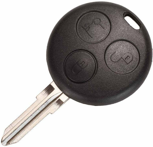 Techstar Car Key Case Compatible Mercedes Smart 3 Buttons Blade