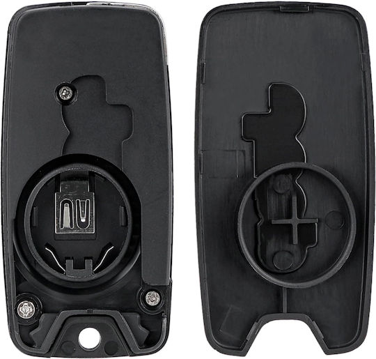 Techstar Husă Flip Pentru Chei Auto 4 Butoane Compatibil Jeep Renegade Compass Patriot Liberty 2014–2021 Fiat 500x Blade