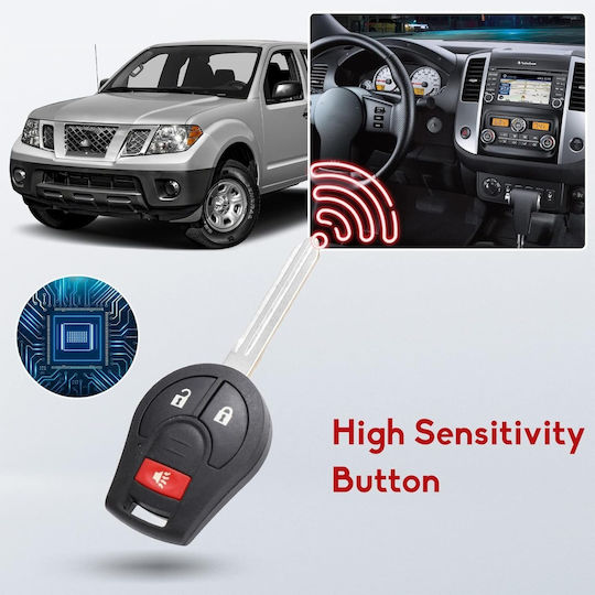 Husă Complet Programabilă Pentru Cheie Auto Compatibilă Nissan Qashqai X-trail Navara Pathfinder Murano Infiniti Fx – 2+1 Butoane Cip Id46 433mhz Fcc Cwtwb1u751