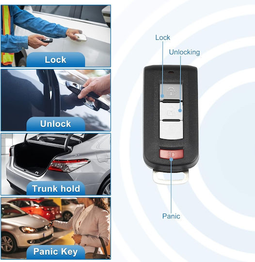 Techstar Autoschlüssel Schutzhülle 3 Tasten Kompatibel Mitsubishi Outlander 2010–2018 Lancer 2008–2016