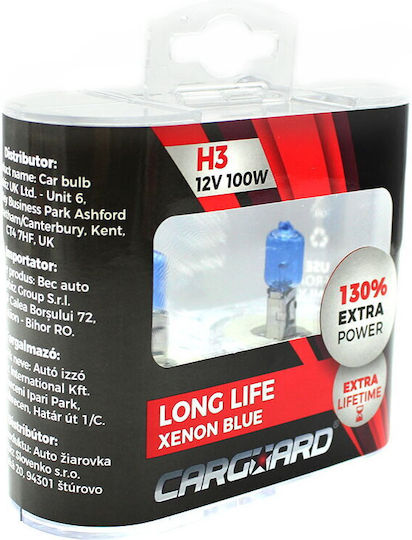 CarGuard Lămpi Autoturismului H3 Halogen Alb 12V 100W 2buc