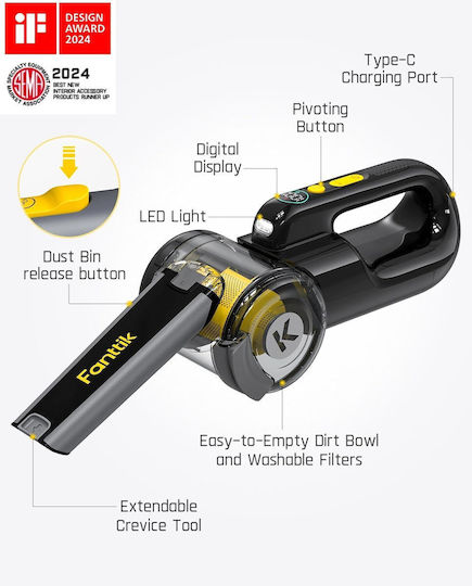 Fanttik Fold V10 Apex Pivot Car Handheld Vacuum Rechargeable 12V 130W