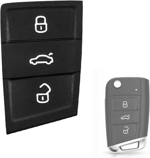 Membrană Buton Cauciuc Cheie Mașină VW Golf 7 Polo Seat Leon Ibiza Ateca Skoda Kodiaq Karoq Fabia – Tastatură 3 Butoane Compatibilă Modele VAG