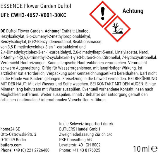 Essencε Ulei Aromatic Grădină de Flori 10ml Maro Diametru 2,4cm X Înălțime 7cm