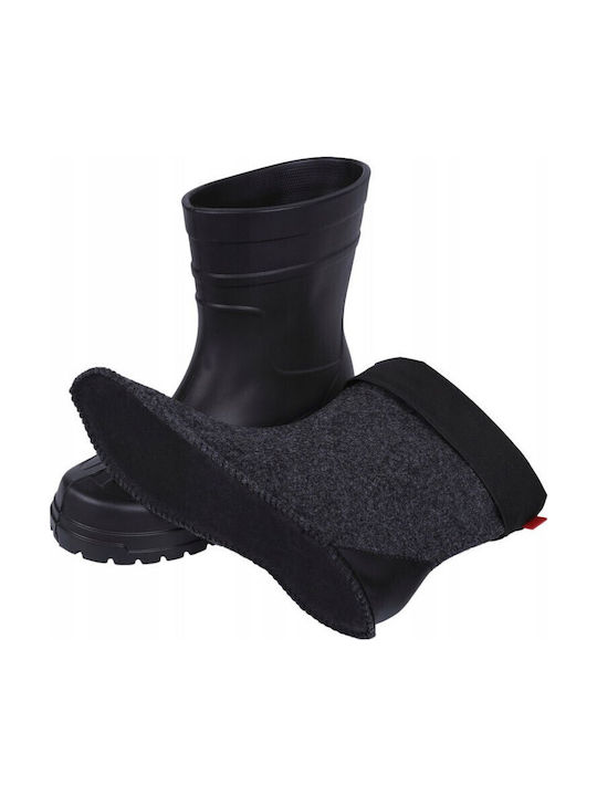 Lemigo Non-Slip Work Wellies with Fur Black