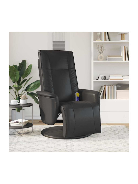 Moderner Liegestuhl aus Kunstleder Schwarz M71xP90xH105cm