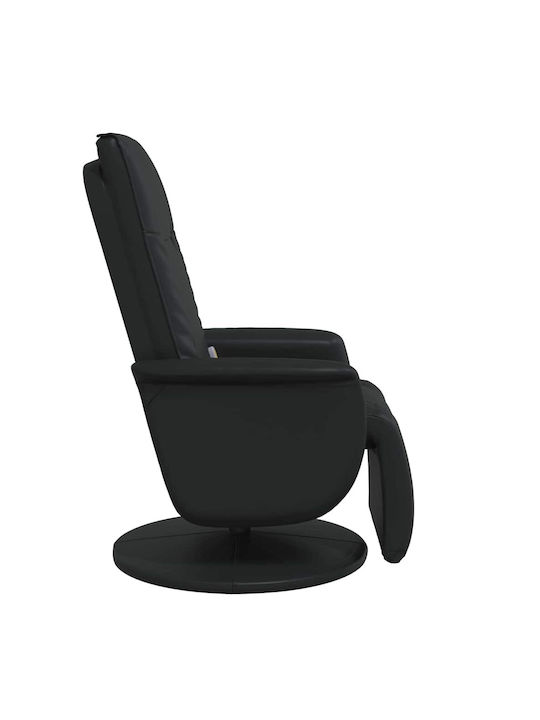 Moderner Liegestuhl aus Kunstleder Schwarz M71xP90xH105cm