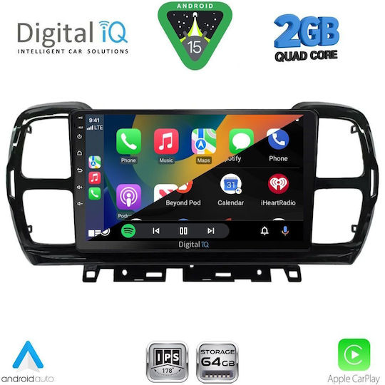 Digital IQ Ηχοσύστημα Αυτοκινήτου για Citroen C5 Aircross 2017-2021 (Bluetooth/USB/WiFi/GPS/Apple-Carplay/Android-Auto) με Οθόνη Αφής 9"