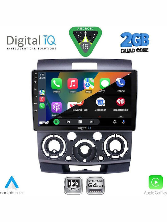 Digital IQ Car Audio System for Ford Ranger Mazda BT-50 2006-2011 (Bluetooth/USB/WiFi/GPS/Apple-Carplay/Android-Auto) with Touch Screen 9"