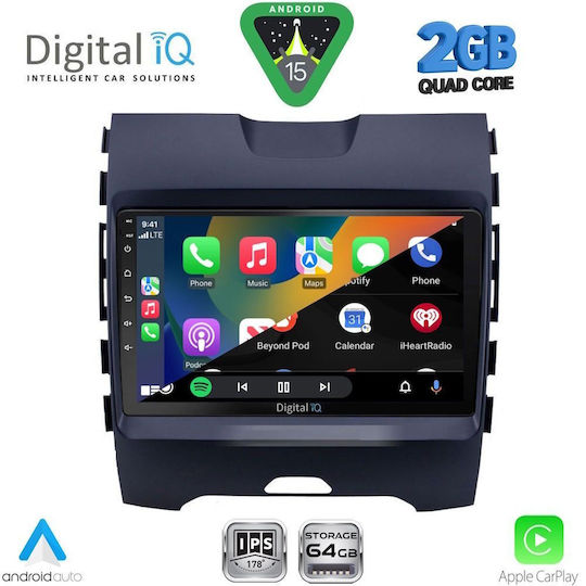 Digital IQ Car Audio System for Ford Edge 2015-2023 (Bluetooth/USB/WiFi/GPS/Apple-Carplay/Android-Auto) with Touch Screen 9"