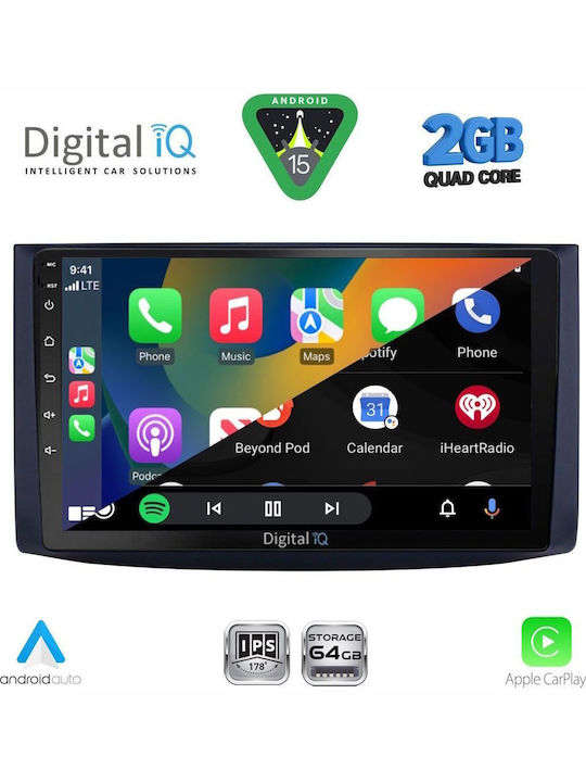 Digital IQ Car Audio System for Chevrolet Aveo 2006-2010 (Bluetooth/USB/WiFi/GPS/Apple-Carplay/Android-Auto) with Touch Screen 9"