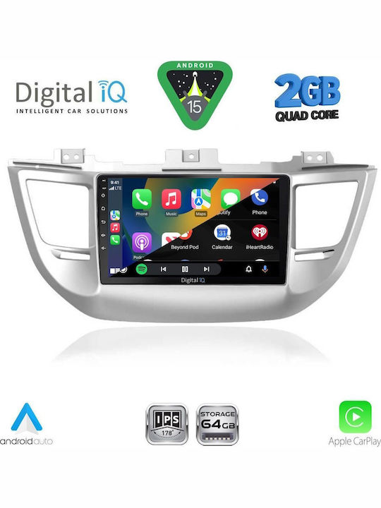 Digital IQ Car Audio System for Hyundai Tucson 2015-2019 (Bluetooth/USB/WiFi/GPS/Apple-Carplay/Android-Auto) with Touch Screen 9"