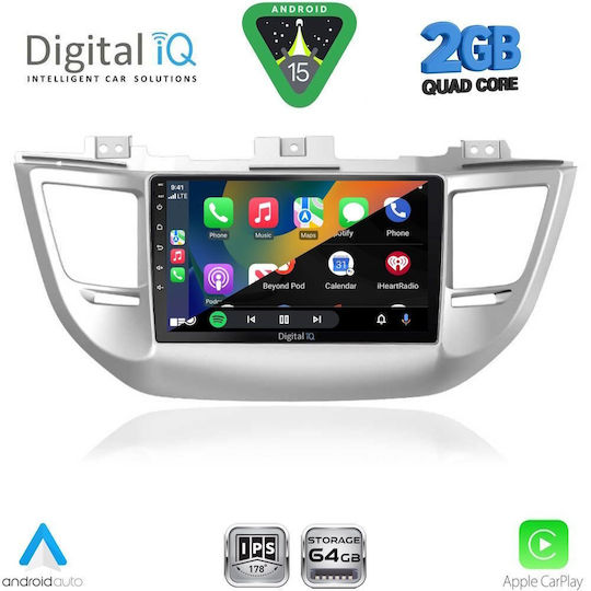 Digital IQ Ηχοσύστημα Αυτοκινήτου για Hyundai Tucson 2015-2019 (Bluetooth/USB/WiFi/GPS/Apple-Carplay/Android-Auto) με Οθόνη Αφής 9"