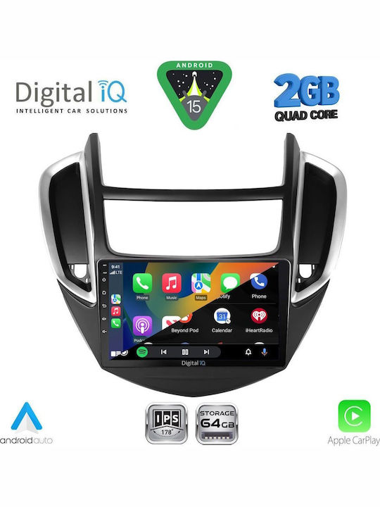 Digital IQ Car Audio System for Chevrolet Trax 2014-2022 (Bluetooth/USB/WiFi/GPS/Apple-Carplay/Android-Auto) with Touch Screen 9"