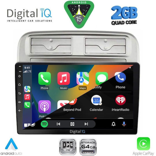 Digital IQ Car Audio System for Fiat Grande Punto 2005-2012 (Bluetooth/USB/WiFi/GPS/Apple-Carplay/Android-Auto) with Touch Screen 9"