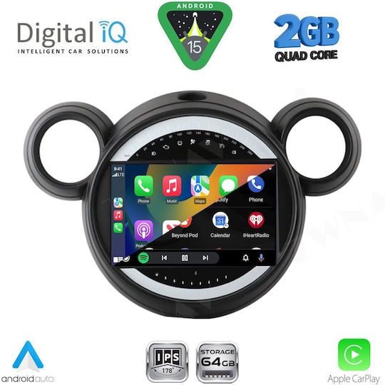 Digital IQ Car Audio System for Mini Countryman / Paceman 2010-2016 (Bluetooth/USB/WiFi/GPS/Apple-Carplay/Android-Auto) with Touch Screen 9"