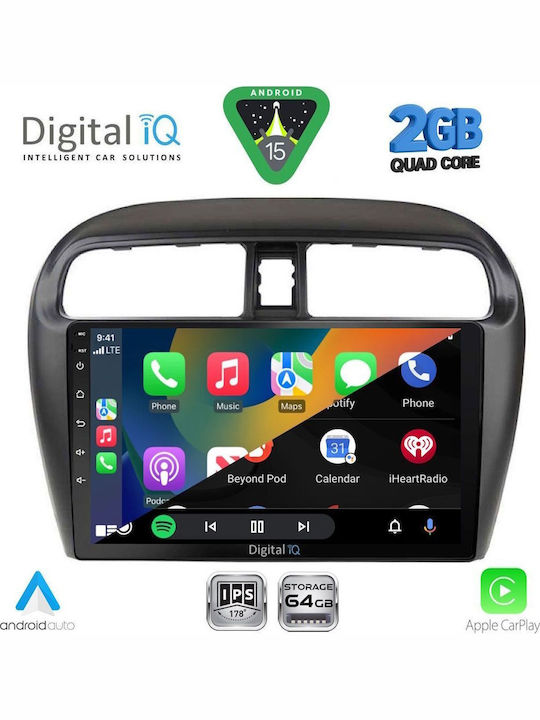 Digital IQ Car Audio System for Mitsubishi Space Star 2013-2020 (Bluetooth/USB/WiFi/GPS/Apple-Carplay/Android-Auto) with Touch Screen 9"