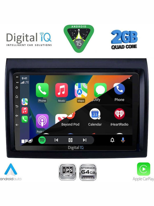 Digital IQ Car Audio System for Fiat Ducato 2006-2011 (Bluetooth/USB/WiFi/GPS/Apple-Carplay/Android-Auto) with Touch Screen 9"