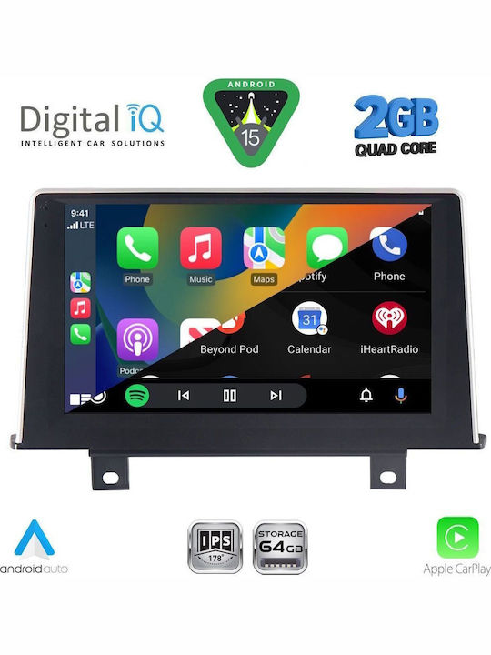 Digital IQ Car Audio System for BMW Series 1 2011-2016 (Bluetooth/USB/WiFi/GPS/Apple-Carplay/Android-Auto) with Touch Screen 9"