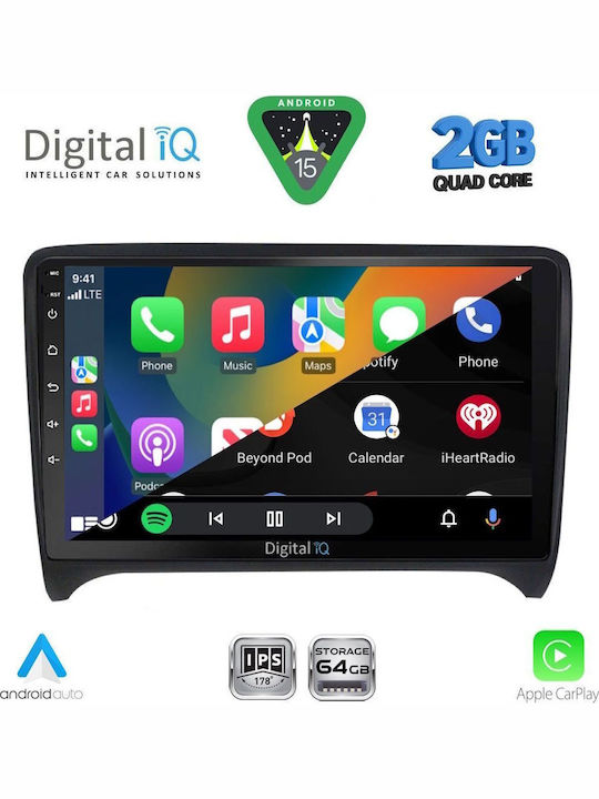 Digital IQ Auto-Audiosystem für Audi E-Commerce-Website 2007-2015 (Bluetooth/USB/WiFi/GPS/Apple-Carplay/Android-Auto) mit Touchscreen 9"