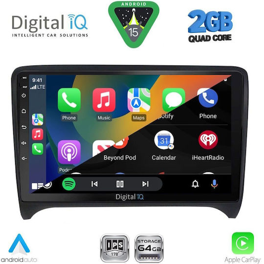 Digital IQ Auto-Audiosystem für Audi E-Commerce-Website 2007-2015 (Bluetooth/USB/WiFi/GPS/Apple-Carplay/Android-Auto) mit Touchscreen 9"