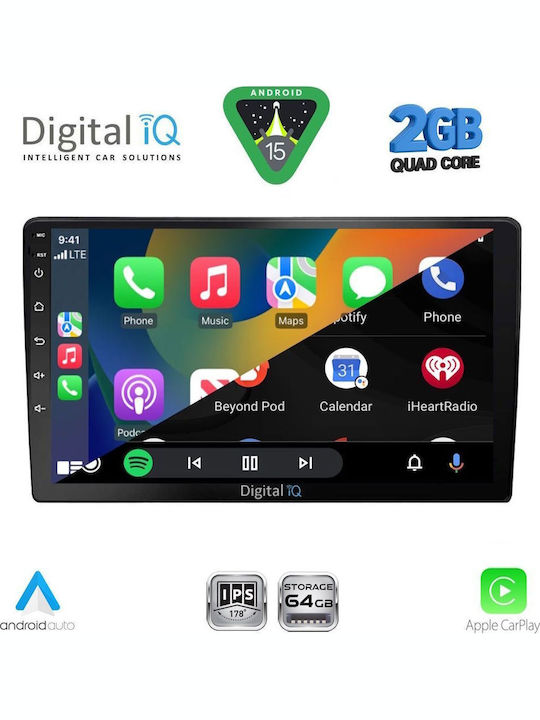 Digital IQ Автомобилна Аудио Система (Bluetooth/USB/WiFi/GPS/Apple CarPlay/Android Auto) с Touch Screen 9"