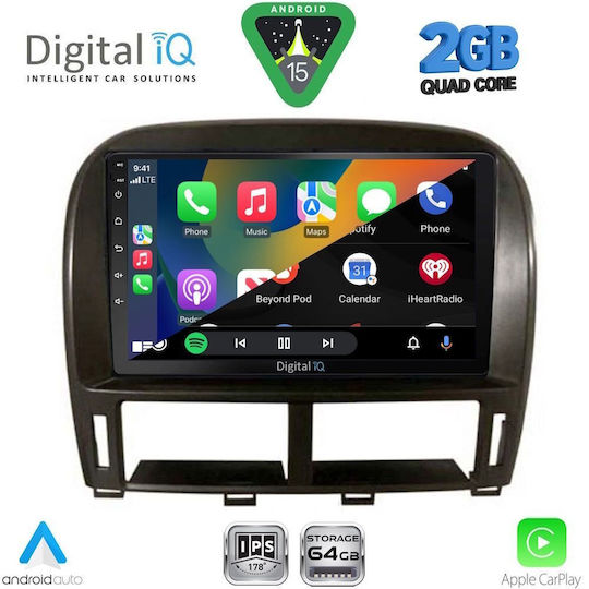 Digital IQ Ηχοσύστημα Αυτοκινήτου για Jaguar XF Lexus LS 2000-2006 (Bluetooth/USB/WiFi/GPS/Apple-Carplay/Android-Auto) με Οθόνη Αφής 9"