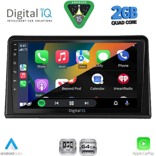 Digital IQ Ηχοσύστημα Αυτοκινήτου για Renault Express 2020 (Bluetooth/USB/WiFi/GPS/Apple-Carplay/Android-Auto) με Οθόνη Αφής 9"