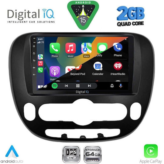 Digital IQ Car Audio System for Kia Soul 2014 (Bluetooth/USB/WiFi/GPS/Apple-Carplay/Android-Auto) with Touch Screen 9"
