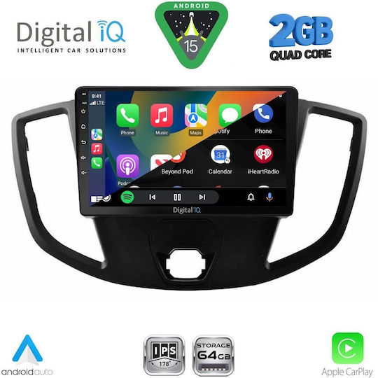 Digital IQ Ηχοσύστημα Αυτοκινήτου για Ford Transit 2014-2020 (Bluetooth/USB/WiFi/GPS/Apple-Carplay/Android-Auto) με Οθόνη Αφής 9"