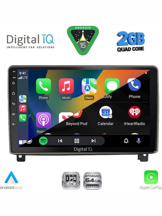 Digital IQ Car Audio System for Peugeot 407 2004-2011 (Bluetooth/USB/WiFi/GPS/Apple-Carplay/Android-Auto) with Touch Screen 9"