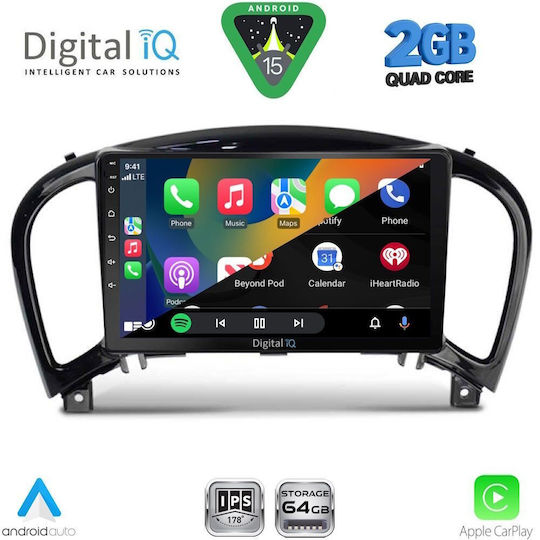 Digital IQ Car Audio System for Nissan Juke 2009-2020 (Bluetooth/USB/WiFi/GPS/Apple-Carplay/Android-Auto) with Touch Screen 9"
