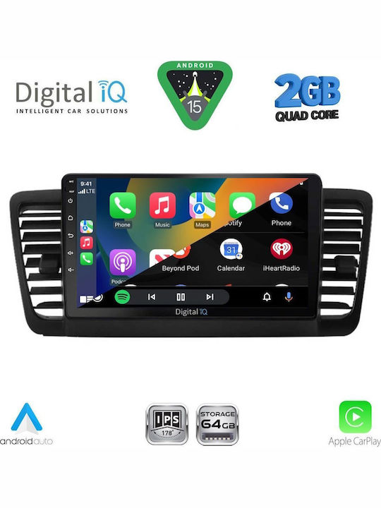 Digital IQ Car Audio System for Subaru Legacy / Outback 2002-2008 (Bluetooth/USB/WiFi/GPS/Apple-Carplay/Android-Auto) with Touch Screen 9"