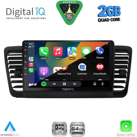 Digital IQ Car Audio System for Subaru Legacy / Outback 2002-2008 (Bluetooth/USB/WiFi/GPS/Apple-Carplay/Android-Auto) with Touch Screen 9"