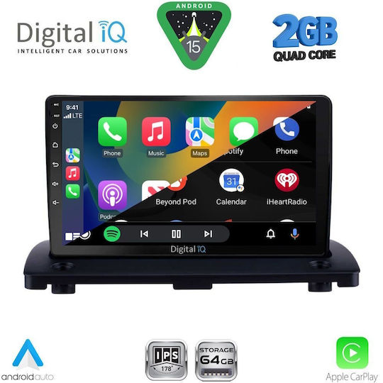 Digital IQ Car Audio System for Volvo XC 90 2002-2014 (Bluetooth/USB/WiFi/GPS/Apple-Carplay/Android-Auto) with Touch Screen 9"