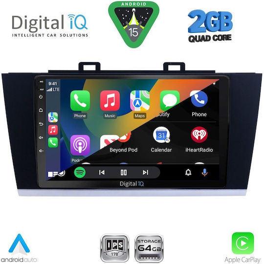 Digital IQ Car Audio System for Subaru Legacy / Outback 2014-2019 (Bluetooth/USB/WiFi/GPS/Apple-Carplay/Android-Auto) with Touch Screen 9"