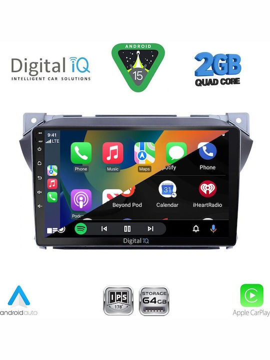 Digital IQ Auto-Audiosystem für Suzuki Hoch Nissan Pixo 2009-2014 (Bluetooth/USB/WiFi/GPS/Apple-Carplay/Android-Auto) mit Touchscreen 9"
