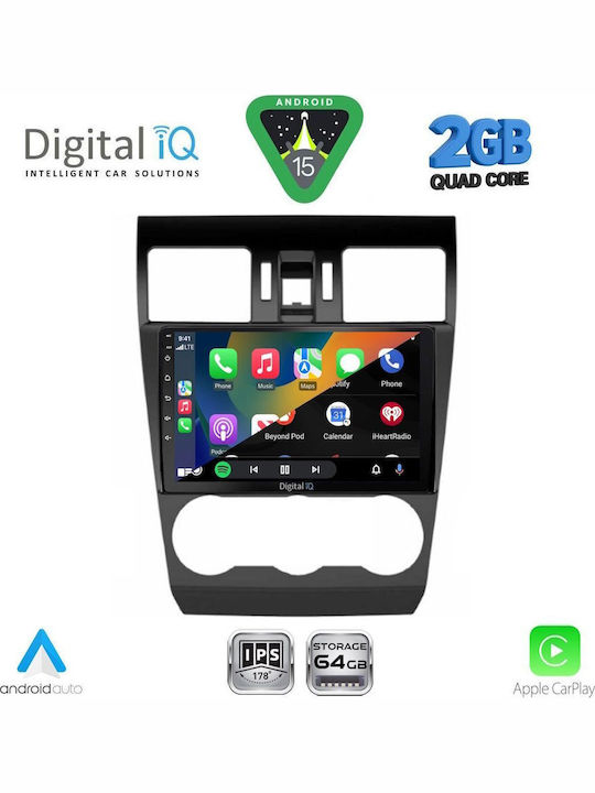 Digital IQ Car Audio System for Subaru Forester / Impreza 2013-2019 (Bluetooth/USB/WiFi/GPS/Apple-Carplay/Android-Auto) with Touch Screen 9"