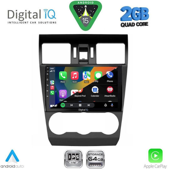 Digital IQ Auto-Audiosystem für Subaru Forstwirt / Impreza 2013-2019 (Bluetooth/USB/WiFi/GPS/Apple-Carplay/Android-Auto) mit Touchscreen 9"