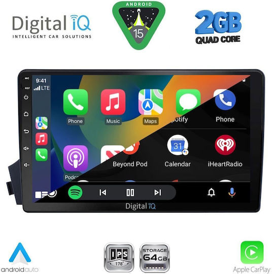 Digital IQ Car Audio System for Ssangyong Actyon / Kyron 2006-2015 (Bluetooth/USB/WiFi/GPS/Apple-Carplay/Android-Auto) with Touch Screen 9"