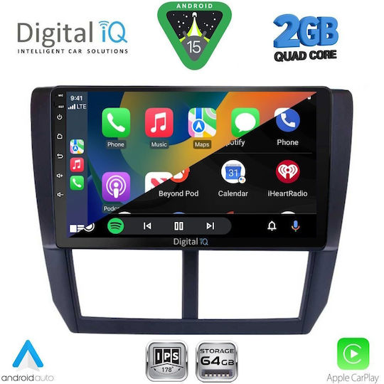 Digital IQ Car Audio System for Subaru Forester / Impreza 2008-2013 (Bluetooth/USB/WiFi/GPS/Apple-Carplay/Android-Auto) with Touch Screen 9"