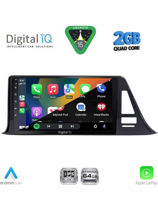 Digital IQ Car Audio System for Toyota C-HR 2017 (Bluetooth/USB/WiFi/GPS/Apple-Carplay/Android-Auto) with Touch Screen 9"